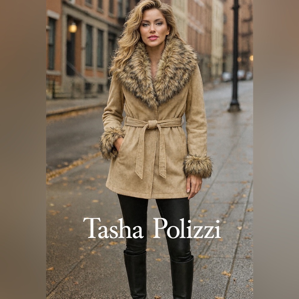 Carlo Pozzi Collection Faux Fur coat SZ L